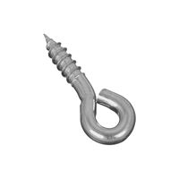 National Hardware N118-224 Screw Eye, #206, 0.19 in Dia Wire, 3/4 in L Thread, 1.62 in OAL, 75 lb Working Load, Steel