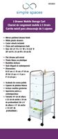 Simple Spaces G005-CH Storage Cart, 13 in OAW, 38-1/4 in OAH, 15-3/8 in OAL, 5-Shelf, White Shelf