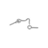 National Hardware V2000 Series N117-853 Hook and Eye, Steel, Zinc, 2/PK