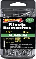 Arrow RMA1/8IP Pop Rivet, Medium, 1/4 in L, Aluminum, 100/PK