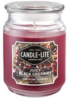 CANDLE-LITE 3297565 Jar Candle, Juicy Black Cherries Fragrance, Burgundy Candle, 70 to 110 hr Burning, Pack of 4