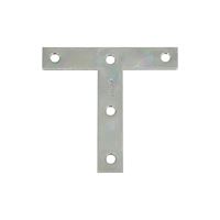 National Hardware V116 Series N113-753 T-Plate, 4 in L, 0.07 in Thick, Steel, Zinc