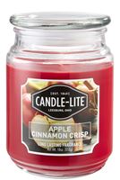CANDLE-LITE 3297021 Jar Candle, Apple Cinnamon Crisp Fragrance, Crimson Candle, 70 to 110 hr Burning, Pack of 4