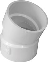 Canplas 414206BC Pipe Elbow, 6 in, Hub, 22.5 deg Angle, PVC, White