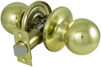 ProSource T3730V-PS Passage Knob, Metal, Polished Brass, 2-3/8 to 2-3/4 in Backset, 1-3/8 to 1-3/4 in Thick Door