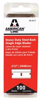 American LINE 66-0412-0000 Single Edge Blade, Two-Facet Blade, 3/4 in W Blade, Carbon Steel Blade