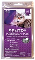 Sentry PurrScriptions Plus 01981 Flea and Tick Squeeze-On, Liquid, Mild Acetate, 3 Count