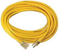 CCI 2991 Extension Cord, 10 AWG Cable, 50 ft L, 20 A, 125 V, Yellow