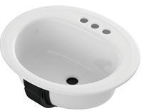 Bootz Azalea Series 021-2445-00 Lavatory Sink, Oval Basin, 3-Deck Hole, 20 in OAW, 17 in OAH, 7-13/16 in OAD, Steel