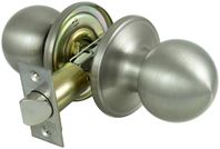 ProSource T3P30V-PS Passage Knob, Metal, Satin Nickel, 2-3/8 to 2-3/4 in Backset, 1-3/8 to 1-3/4 in Thick Door