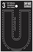 Hy-Ko 30400 Series 30431 Die-Cut Letter, Character: U, 3 in H Character, Black Character, Vinyl, Pack of 10