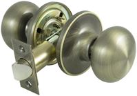ProSource TF830V-PS Passage Knob, Metal, Antique Brass, 2-3/8 to 2-3/4 in Backset, 1-3/8 to 1-3/4 in Thick Door
