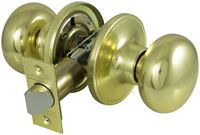 ProSource TF730V-PS Passage Knob, Metal, Polished Brass, 2-3/8 to 2-3/4 in Backset, 1-3/8 to 1-3/4 in Thick Door