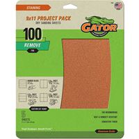 Gator 4463 Sanding Sheet, 11 in L, 9 in W, Medium, 100 Grit, Garnet Abrasive, Paper Backing