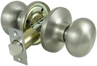 ProSource TFX230V-PS Passage Knob, Metal, Satin Nickel, 2-3/8 to 2-3/4 in Backset, 1-3/8 to 1-3/4 in Thick Door