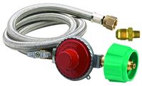 Bayou Classic M5HPR-1 Hose and Regulator, 3/8 in Connection, 48 in L Hose, Stainless Steel