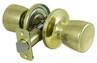 ProSource TS730BRA4B Passage Knob, Metal, Polished Brass, 2-3/8 to 2-3/4 in Backset, 1-3/8 to 1-3/4 in Thick Door