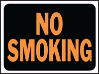 Hy-Ko Hy-Glo Series 3013 Identification Sign, Rectangular, NO SMOKING, Fluorescent Orange Legend, Black Background, Pack of 10