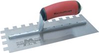 Marshalltown 775SD Trowel, 11 in L, 4-1/2 in W, Square Notch, Curved Handle