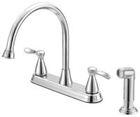 Boston Harbor F8210001CP Kitchen Faucet, 1.8 gpm, 4-Faucet Hole, Metal/Plastic, Chrome Plated, Deck Mounting