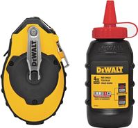 DeWALT DWHT47374L/144 Chalk Reel Kit, 100 ft L Line, Red Line, 3:1 Gear Ratio