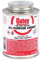 Oatey 30821 Solvent Cement, 8 oz Can, Liquid, Milky Clear