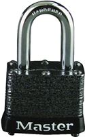 Master Lock 380T Padlock, Keyed Alike Key, 9/32 in Dia Shackle, 1-1/8 in H Shackle, Steel Shackle, Steel Body, Laminated