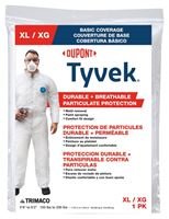 Trimaco 14123 Professional Painters Coveralls, XL, Zipper Closure, Tyvek, White