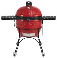 Kamado Joe Big Joe II BJ24RHC Grill, 452 sq-in Primary Cooking Surface, 1056 sq-in Secondary Cooking Surface, Red