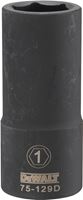 DeWALT DWMT75129OSP Impact Socket, 1 in Socket, 3/4 in Drive, 6-Point, CR-440 Steel, Black Oxide