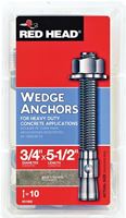 Red Head TruBolt 02992 Wedge Anchor, 3/4 in Dia, 5-1/2 in L, Steel, Zinc