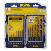 Irwin 318015 Drill Bit Set, Turbo Point, 15-Piece, Steel