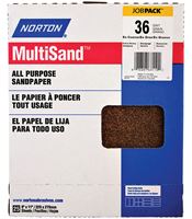 Norton MultiSand 07660768110 Sanding Sheet, 11 in L, 9 in W, Extra Coarse, 36 Grit, Aluminum Oxide Abrasive