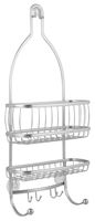 iDESIGN 61886 Shower Caddy, 2-Shelf, Steel, 4 in OAW, 22 in OAH, 10 in OAD