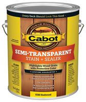 Cabot 140.0000380.007 Semi Transparent Stain, Redwood, Liquid, 1 gal, Pack of 4