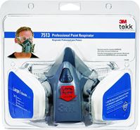 3M TEKK Protection 7513PA1-A/R7513ES Valved Paint Spray Respirator, L Mask, P95 Filter Class, Dual Cartridge