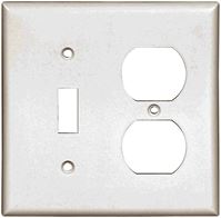 Eaton Cooper Wiring 2138W-BOX Combination Wallplate, 4-1/2 in L, 4.56 in W, 2 -Gang, Thermoset, White, High-Gloss, Pack of 10