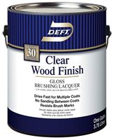 Deft 010-01 Brushing Lacquer, Gloss, Liquid, Clear, 1 gal, Can, Pack of 4