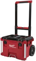 Milwaukee PACKOUT 48-22-8426 Rolling Tool Box, 250 lb, Plastic, Red, 18.6 in L x 22.1 in W x 25.6 in H Outside