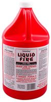 Liquid Fire LF-G-4 Drain Opener, Liquid, Dark Amber, Slight Pungent, 128 oz Bottle, Pack of 4