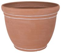 Landscapers Select PT-S059 Planter, 15 in Dia, 11.5 in H, Round, Resin, Terra Cotta, Terra Cotta, Pack of 6