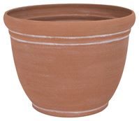 Landscapers Select PT-S058 Planter, 13 in Dia, 9-3/4 in H, Round, Resin, Terra Cotta, Terra Cotta, Pack of 6