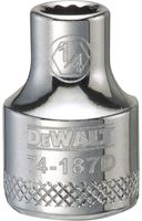 DeWALT DWMT74187OSP Hand Socket, 1/4 in Socket, 3/8 in Drive, 12-Point, Vanadium Steel, Polished Chrome