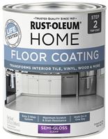 Rust-Oleum 358870 Floor Coating Kit, Semi-Gloss, Clear, 1 qt