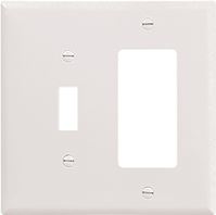 Eaton Wiring Devices 2153W-BOX Combination Wallplate, 4-1/2 in L, 4-9/16 in W, 2 -Gang, Thermoset, White