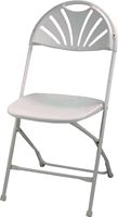 Simple Spaces CHR-017-1 Folding Chair, 15-5/8 in OAW, 21 in OAD, Steel Frame, White, Pack of 4