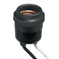 Leviton 55 Lamp Holder, 250 V, 660 W, Vinyl Housing Material, Black