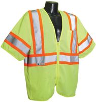 Radians SV22-3ZGM-XL Economical Safety Vest, XL, Polyester, Green/Silver, Zipper