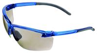 Safety Works 10039206 Safety Glasses, Scratch-Resistant Lens, Semi-Rimless Frame, Blue Frame