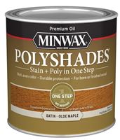 Minwax 213304444 Waterbased Polyurethane Stain, Satin, Liquid, Olde Maple, 0.5 pt, Can